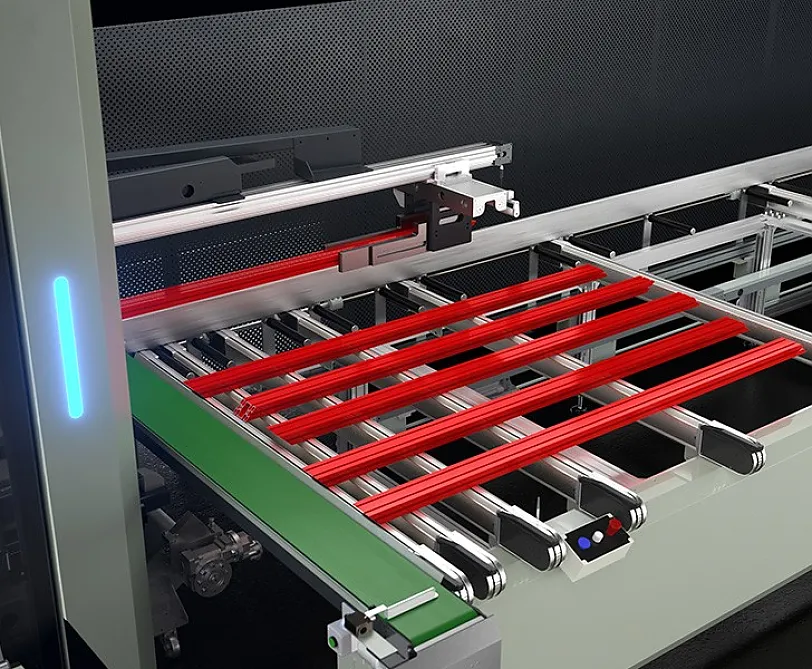 Entlademagazin Vollautomatisches Entlademagazin zum Profilbearbeitungszentrum