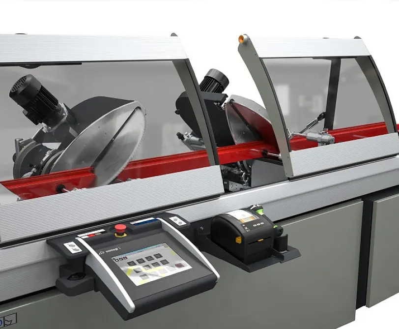 emmegi Precision TS2 - Schutzvorrichtungen Sägeaggregate emmegi Precision TS2 - Schutzvorrichtungen Sägeaggregate der Doppelgehrungssäge