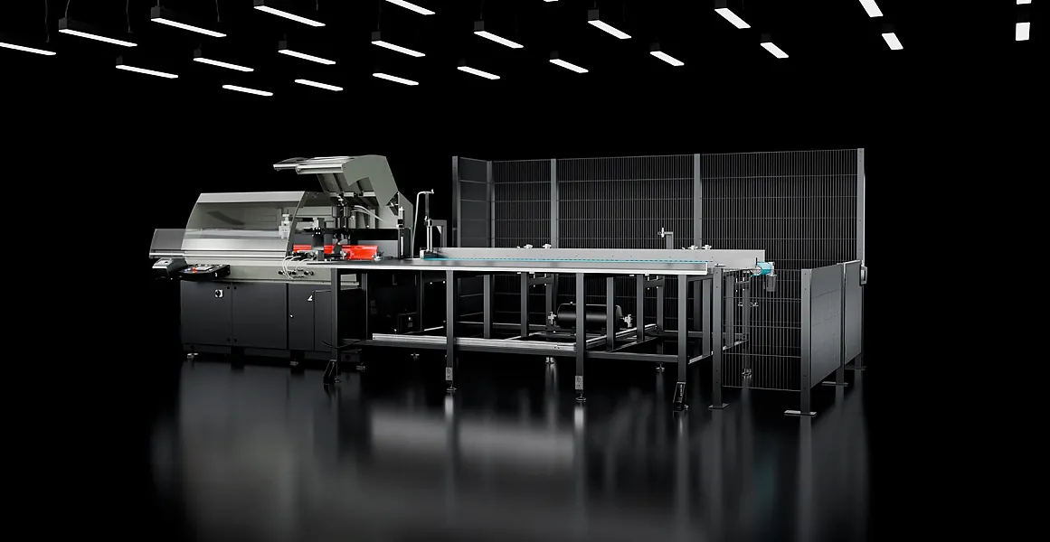 Entsorgungslösung zum Automatica ER Aluminium Kreissägeautomaten Automatische Entsorgung von Abschnitten aus dem Aluminium Kreissägeautomaten.
