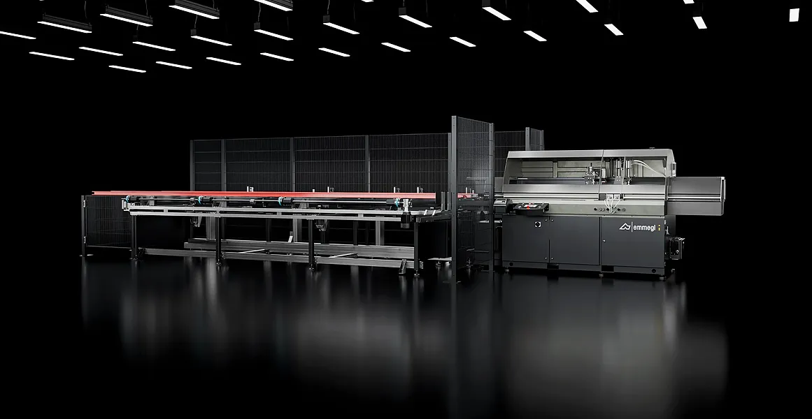 Lademagazin zum Automatica ER Aluminium Kreissägeautomaten Der modulare Aufbau ermöglicht die Integration eines Lademagazines zur Vorlagerung von Aluminiumprofilen.