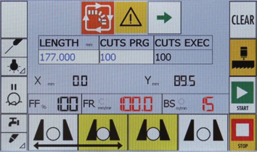 Intuitive Steuerung des kompakten Bandsägeautomaten Die Steuerung des kompakten Bandsägeautomaten ist einfach und intuitiv aufgebaut