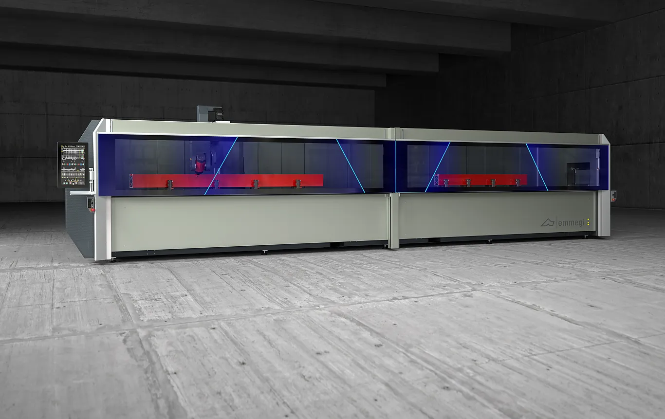 Emmegi Comet S6 4-Achs Profilbearbeitungszentrum
