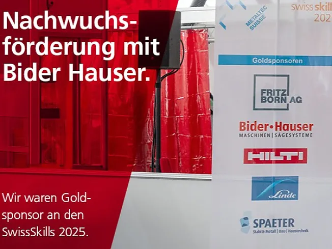 SwissSkills 2025: Bider Hauser unterstützt Schweizer Nachwuchs
