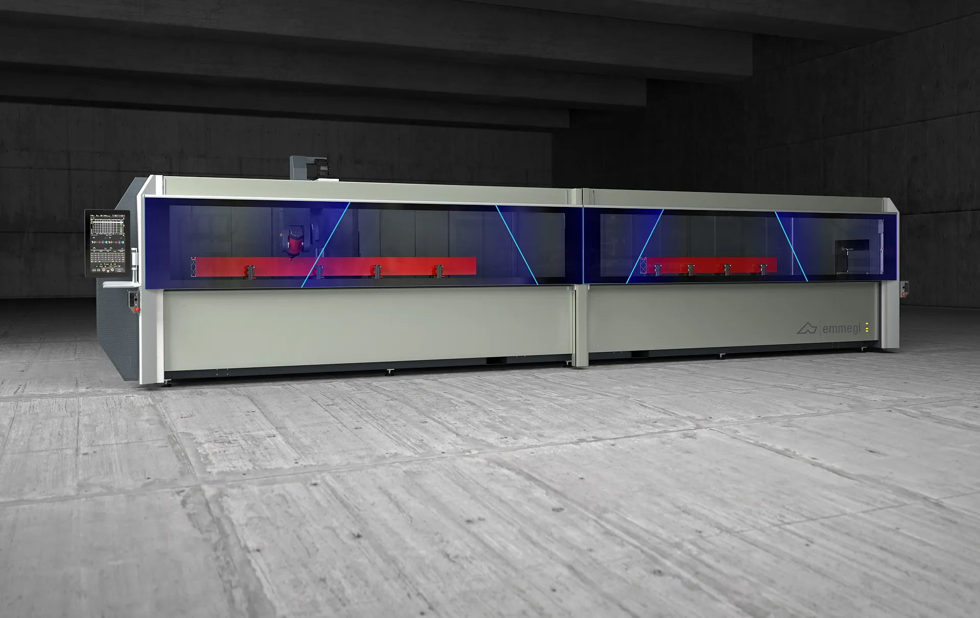 Emmegi Comet S6 4-Achs Profilbearbeitungszentrum